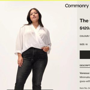 Commonry Brand Collard Wrap Shirt, US Size 12 (AUS size 16) Never worn